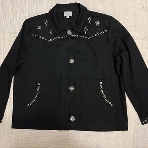 Jade By Johnny Was Black Tory Embroidered Jacket L46025-1 Size Large Western